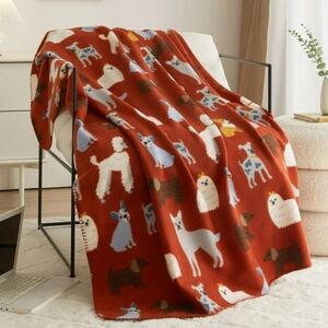 Mainstays Dogs Fleece Throw 50" X 60" New